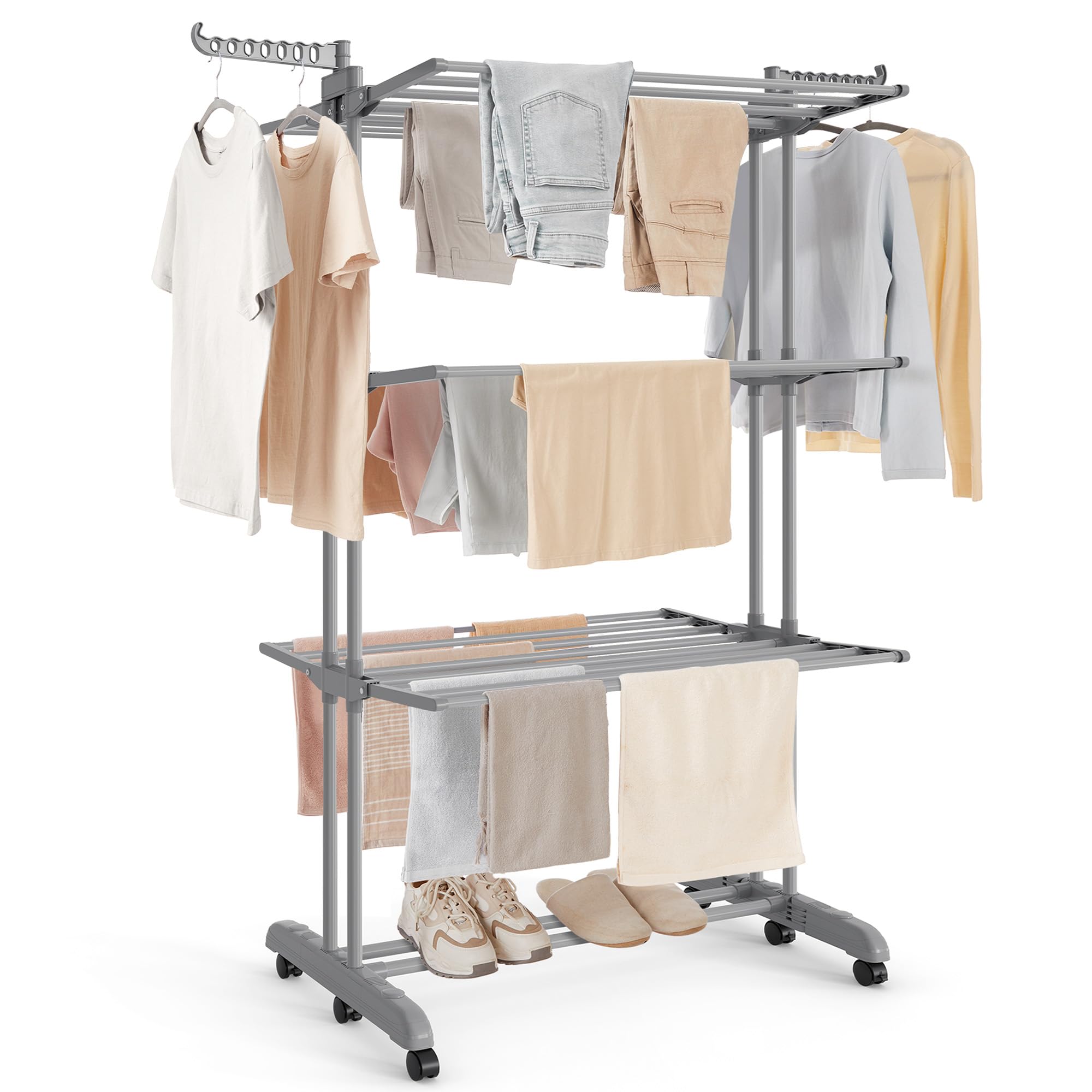 SONGMICS front view of full rack showing vertical capacity and organization benefit