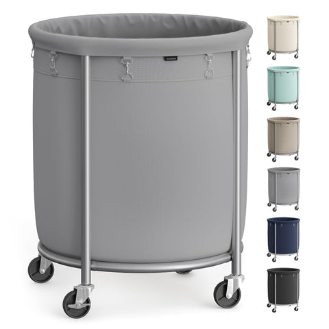 SONGMICS front view of large laundry basket showing spacious capacity benefit