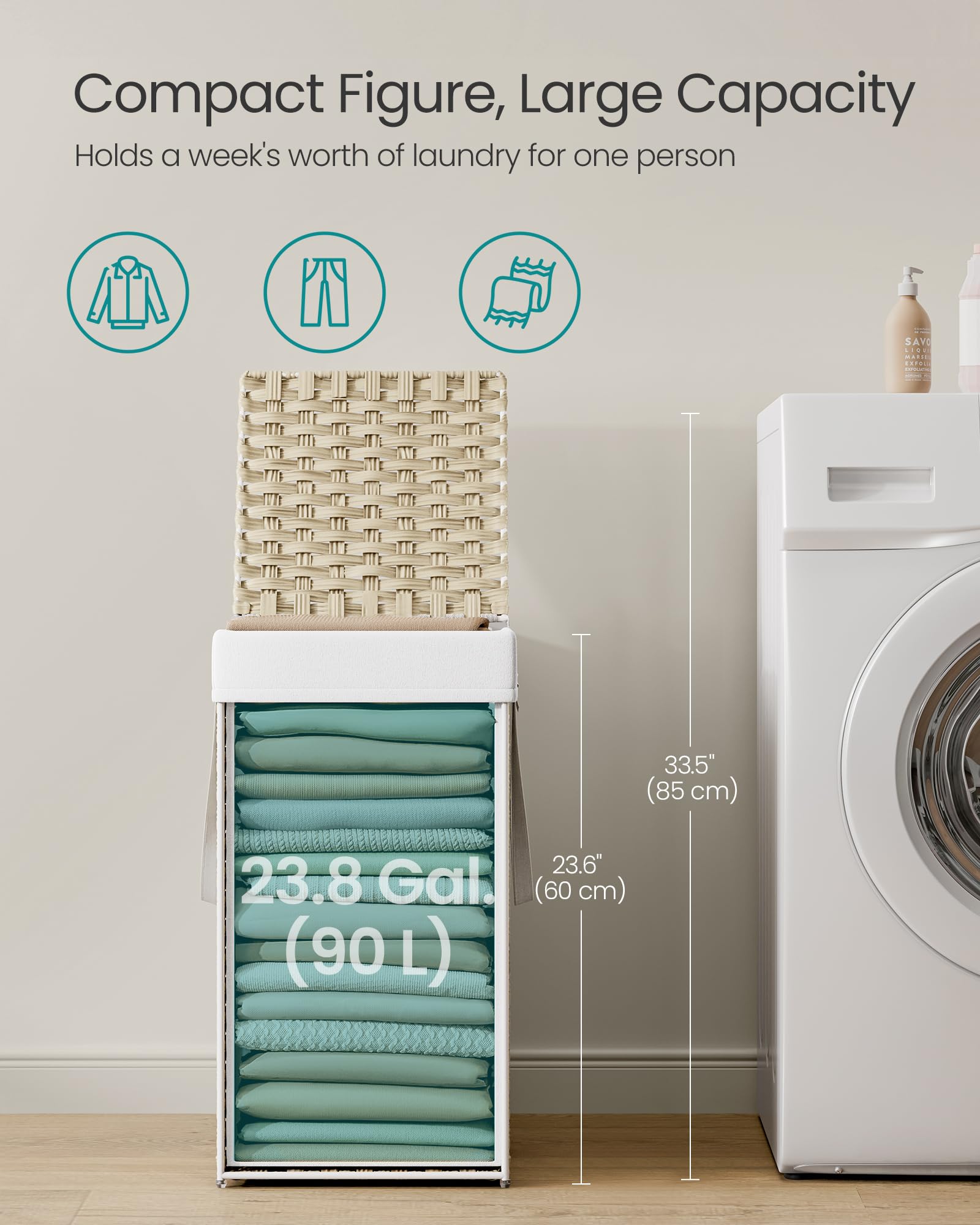 SONGMICS folded flat for space-saving storage in closet or shelf
