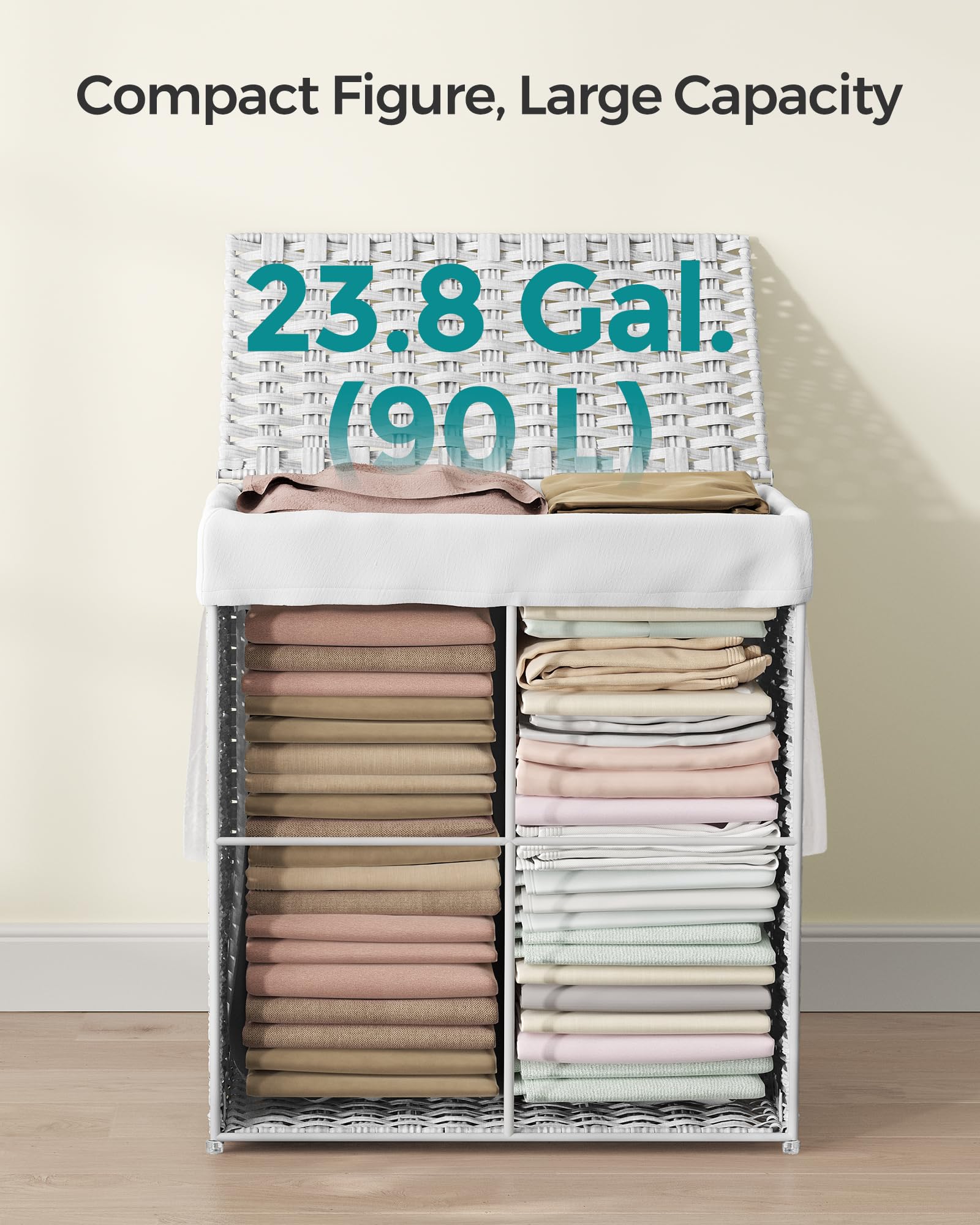 SONGMICS folded flat for compact storage saving closet space