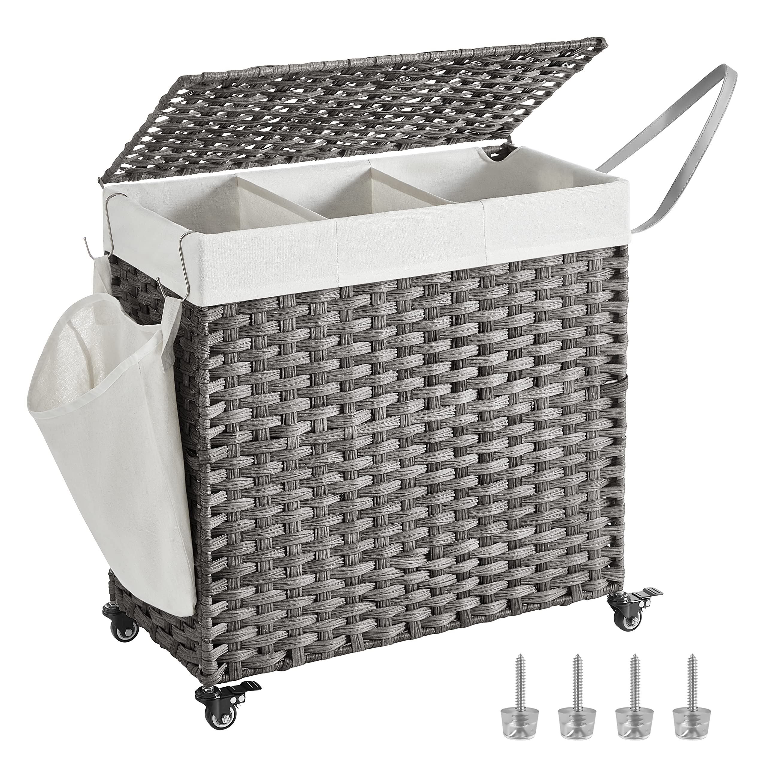 SONGMICS front view with lid closed showing tidy storage benefit