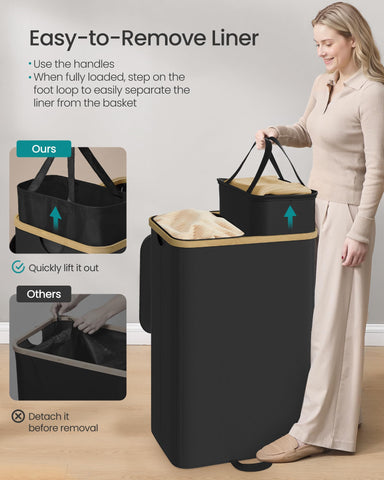 SONGMICS removable inner bags lifted out for quick transport and washing