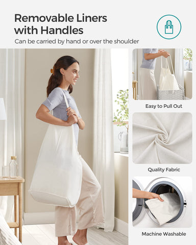 SONGMICS removed washable liner with handles for easy transfer benefit