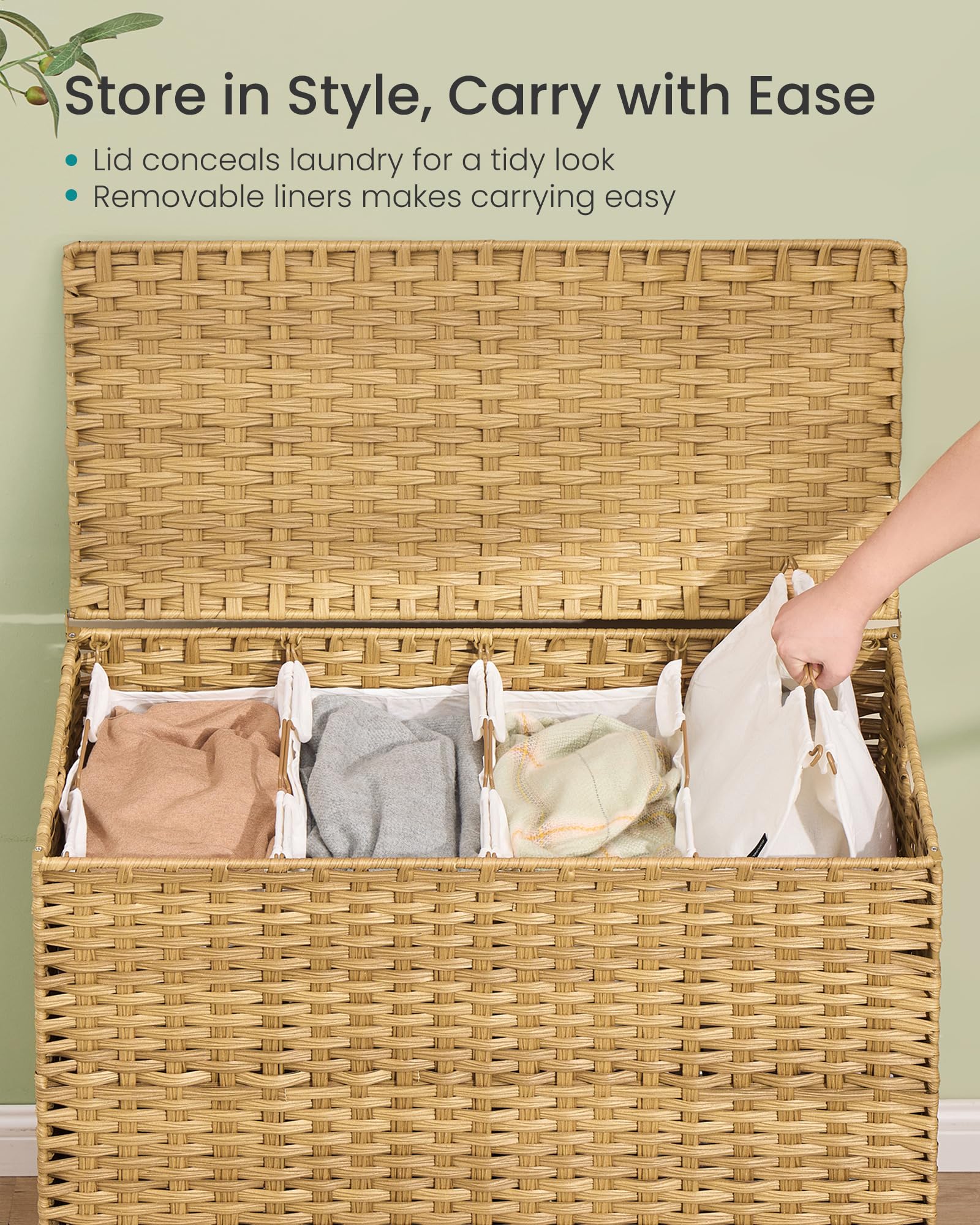 SONGMICS close-up PE rattan weave showing water-resistant finish
