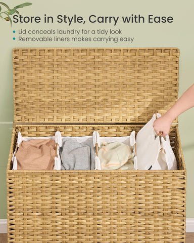 SONGMICS close-up PE rattan weave showing water-resistant finish