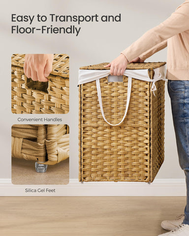 SONGMICS synthetic rattan weave close-up highlighting waterproof durability benefit