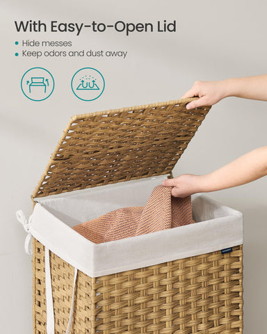 SONGMICS removable liner lifted out showing washable convenience benefit