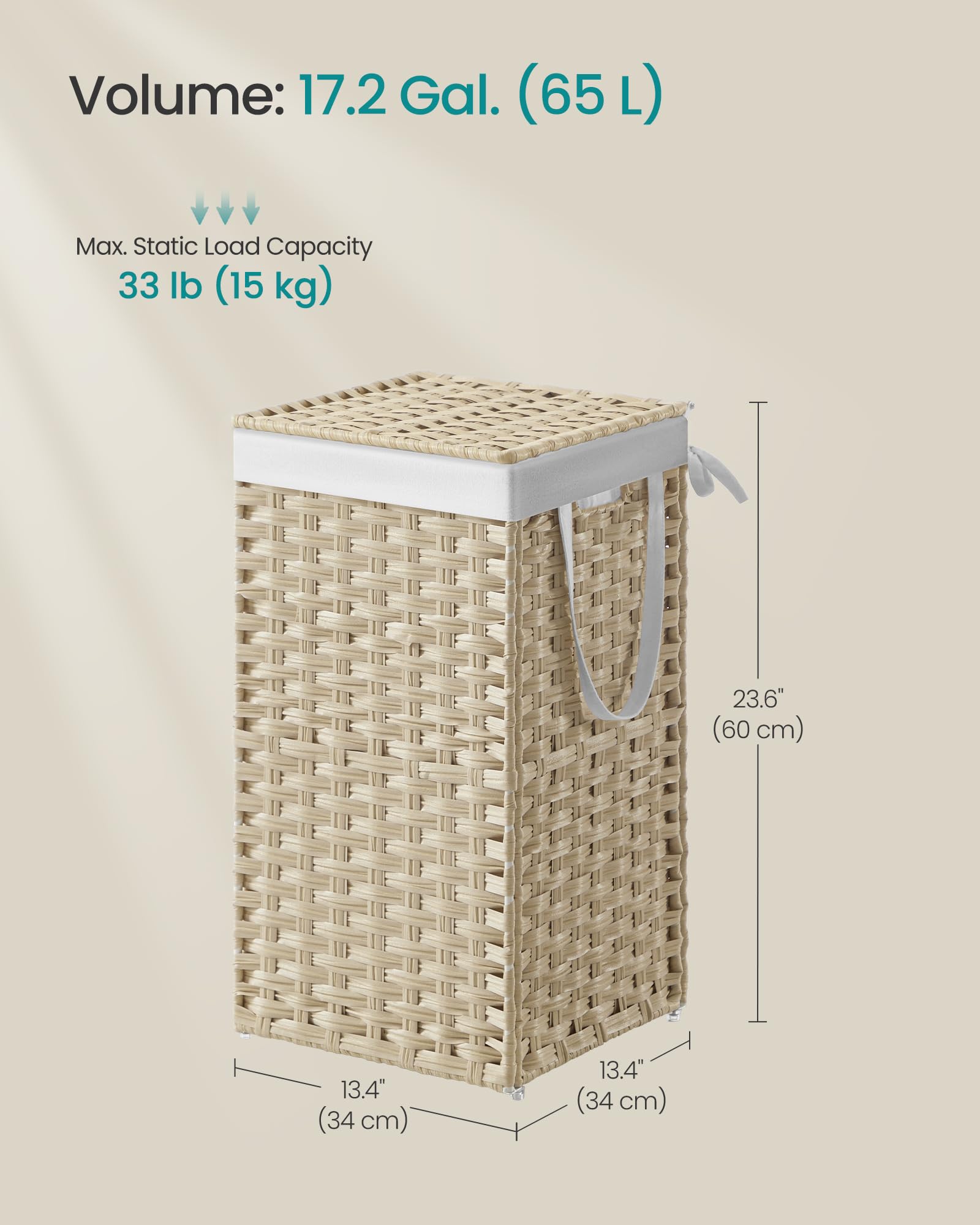 SONGMICS hamper next to chair to show size and room-friendly scale