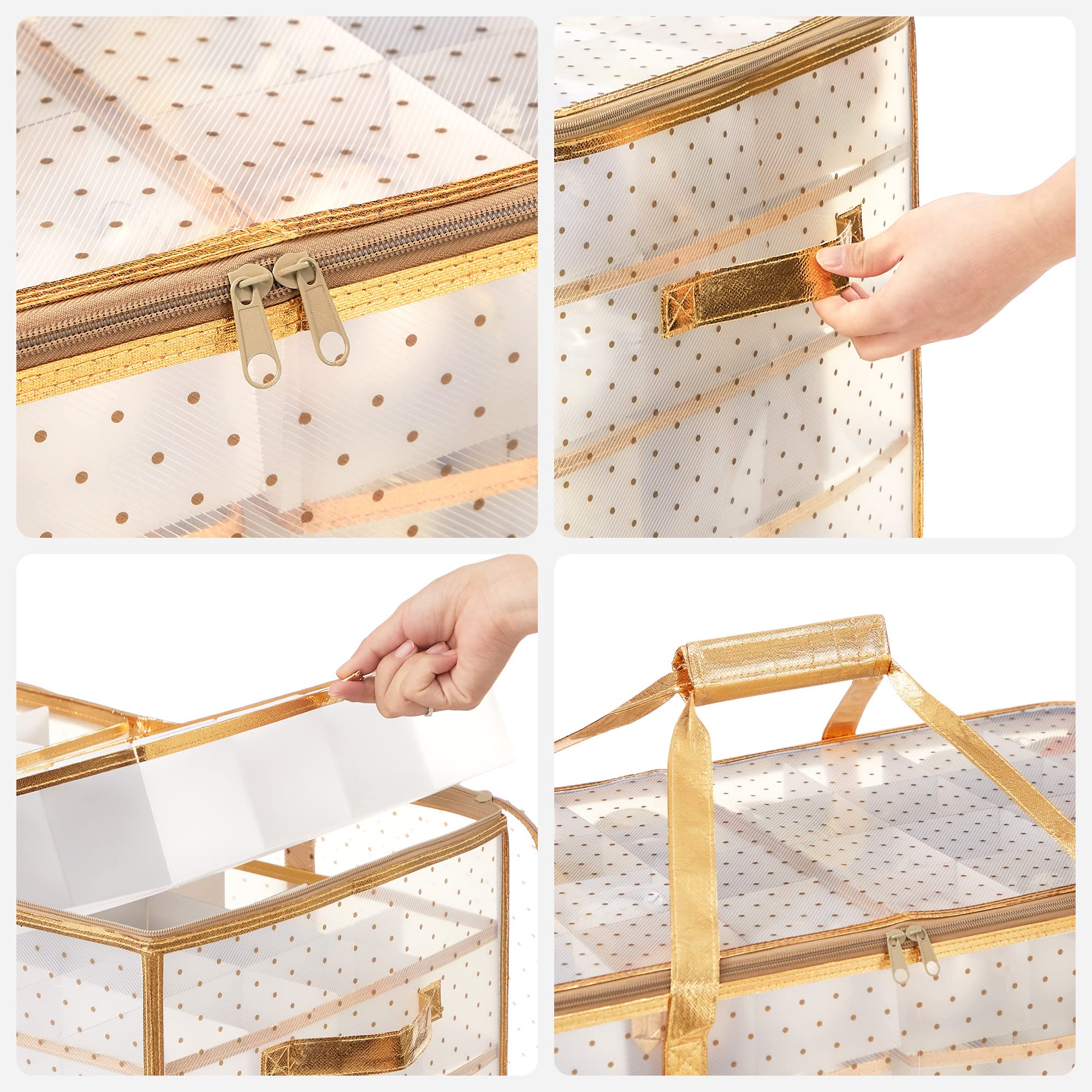 SONGMICS handle and zipper detail offering safe carrying and sealed storage