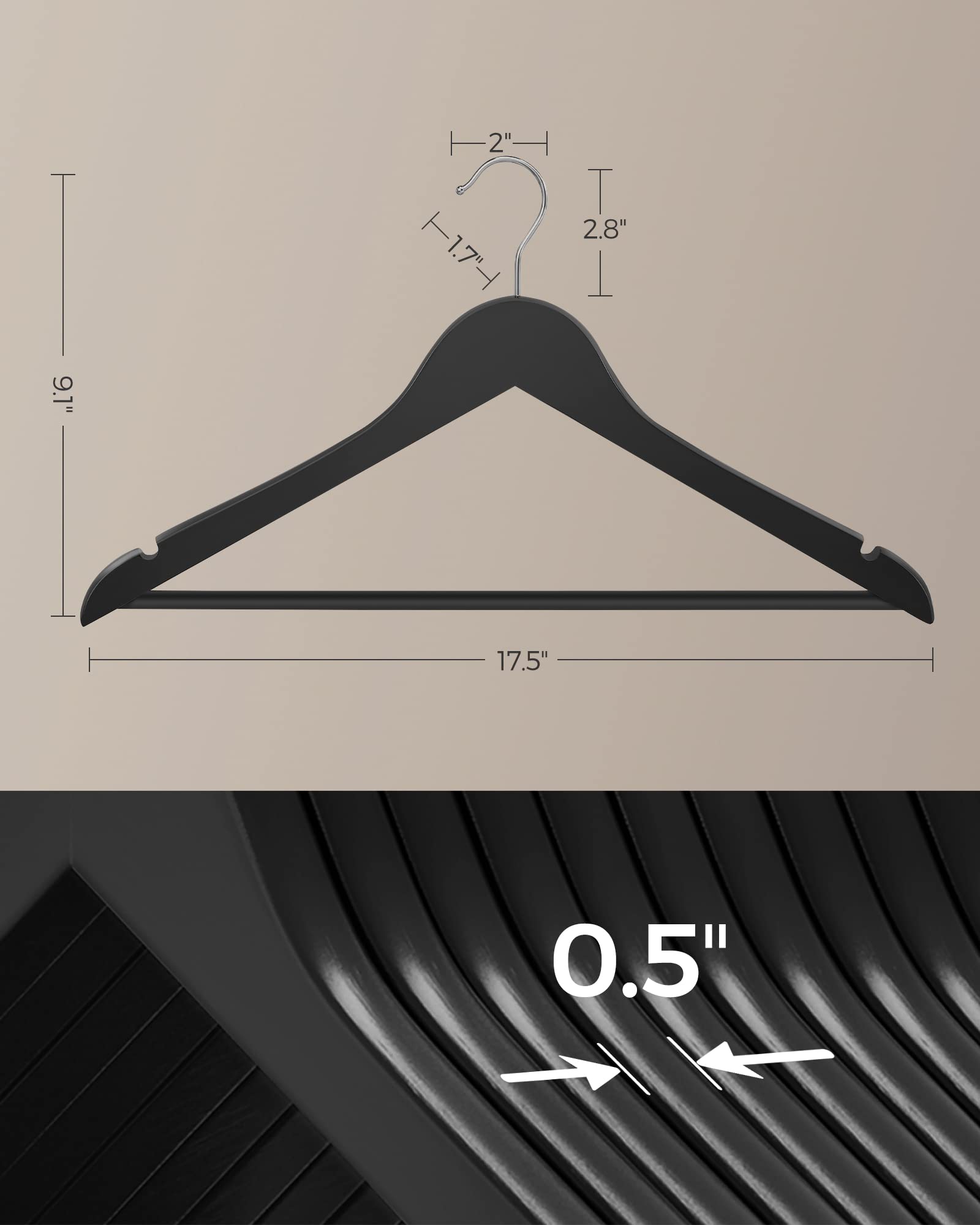SONGMICS hanger supporting a heavy coat demonstrating strength and durability