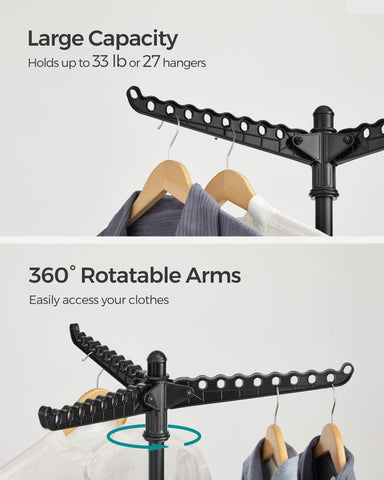 SONGMICS arm hanger holes detail keeping hangers stable benefit