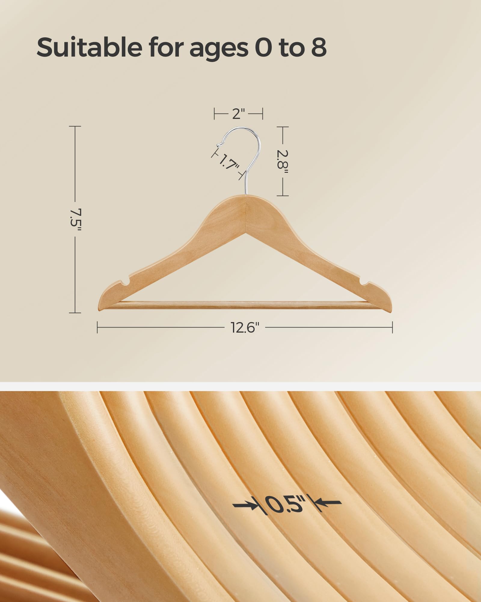 SONGMICS hangers holding baby onesies for wrinkle-free organization