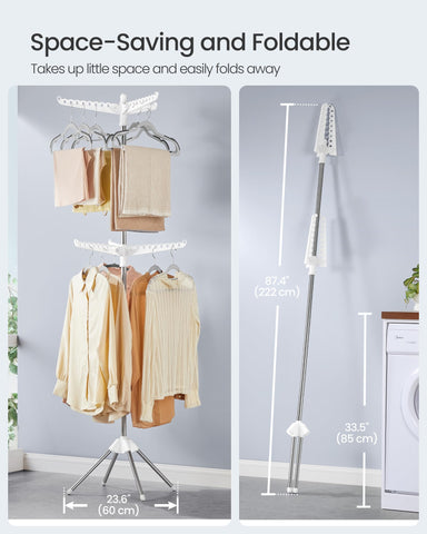 SONGMICS detailed view of the two tiers with 54 hanger holes for capacity