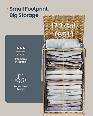 SONGMICS HOME close-up of PP rattan texture showing breathable durable material benefit