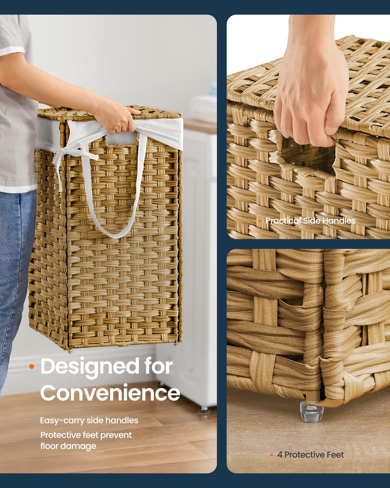 SONGMICS HOME folded flat for storage showing space-saving convenience benefit