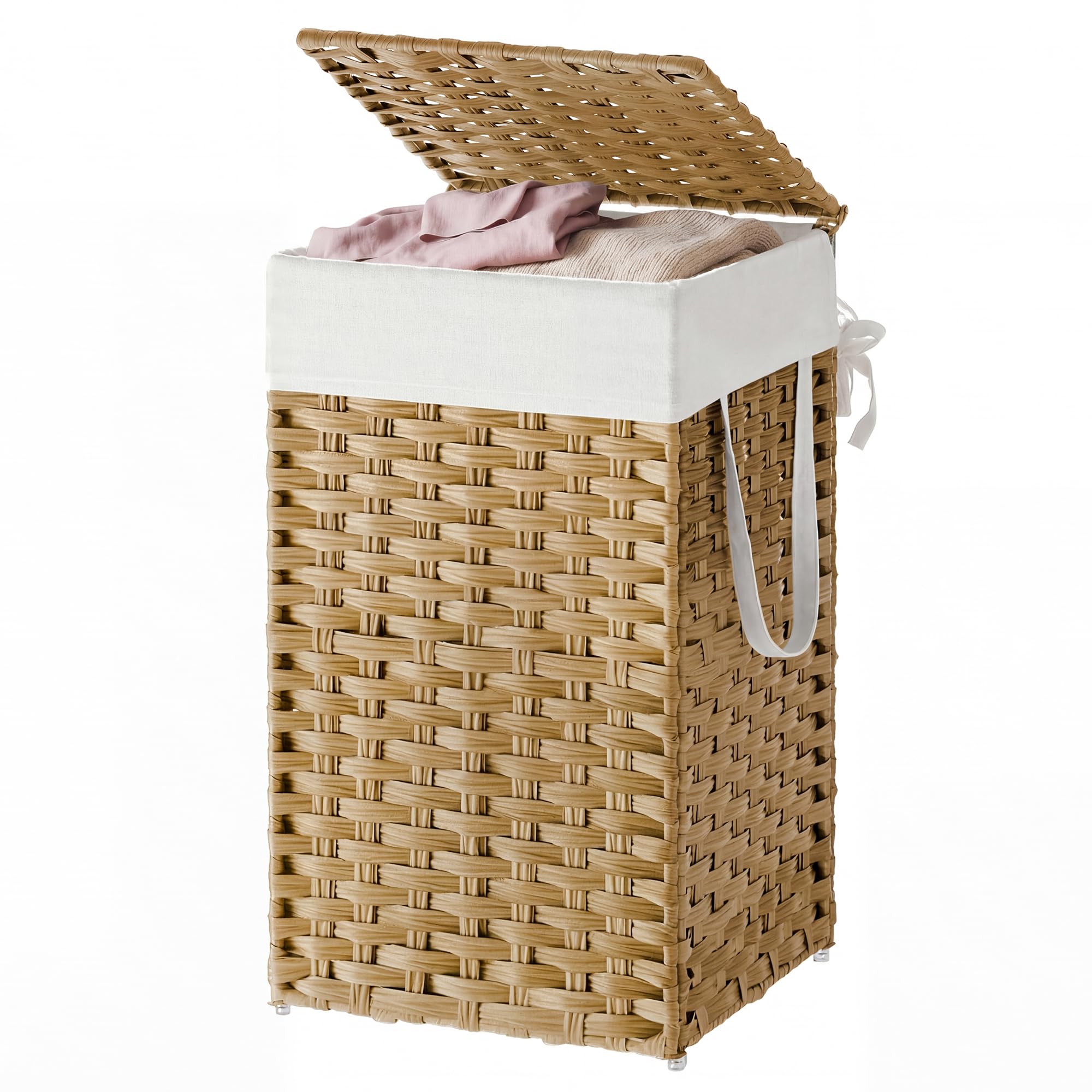 SONGMICS HOME front view with lid closed showing tidy covered storage benefit