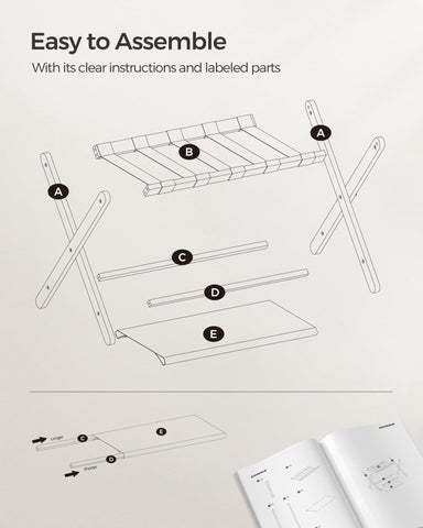 SONGMICS luggage rack in bedroom setting providing hotel-style convenience for guests