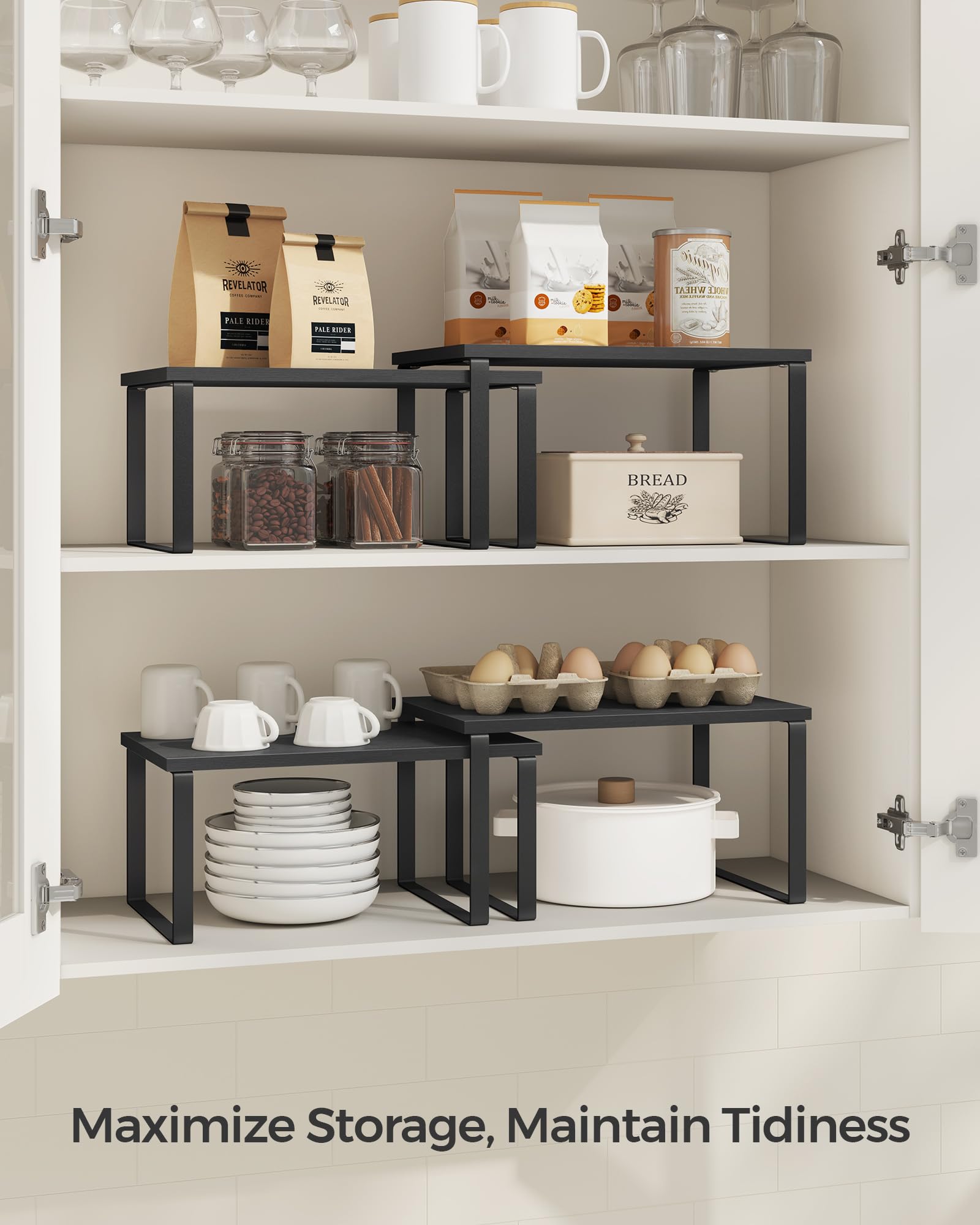 SONGMICS organizer inside cabinet improving visibility and easy access