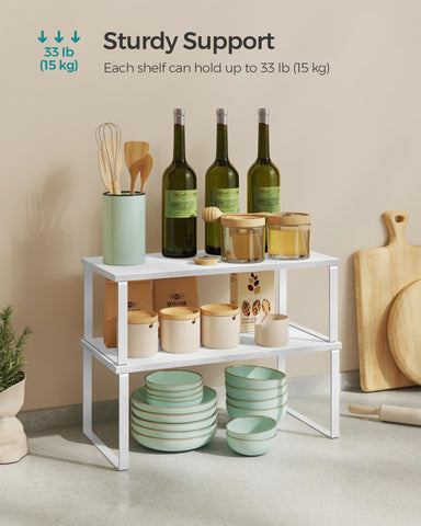 SONGMICS inside cabinet with spice jars for quick shelf visibility
