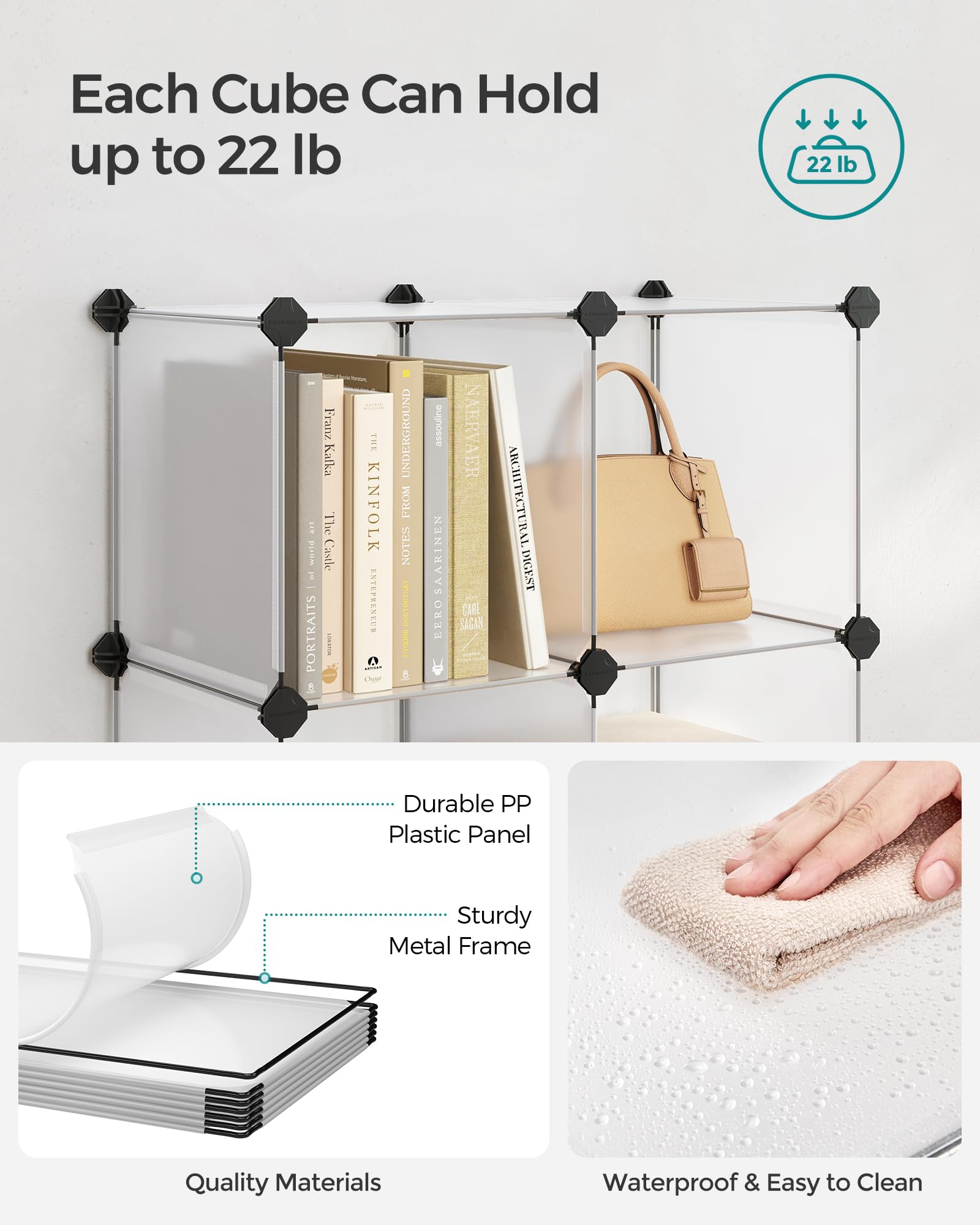 SONGMICS installed in closet demonstrating space-saving customizable layout benefit