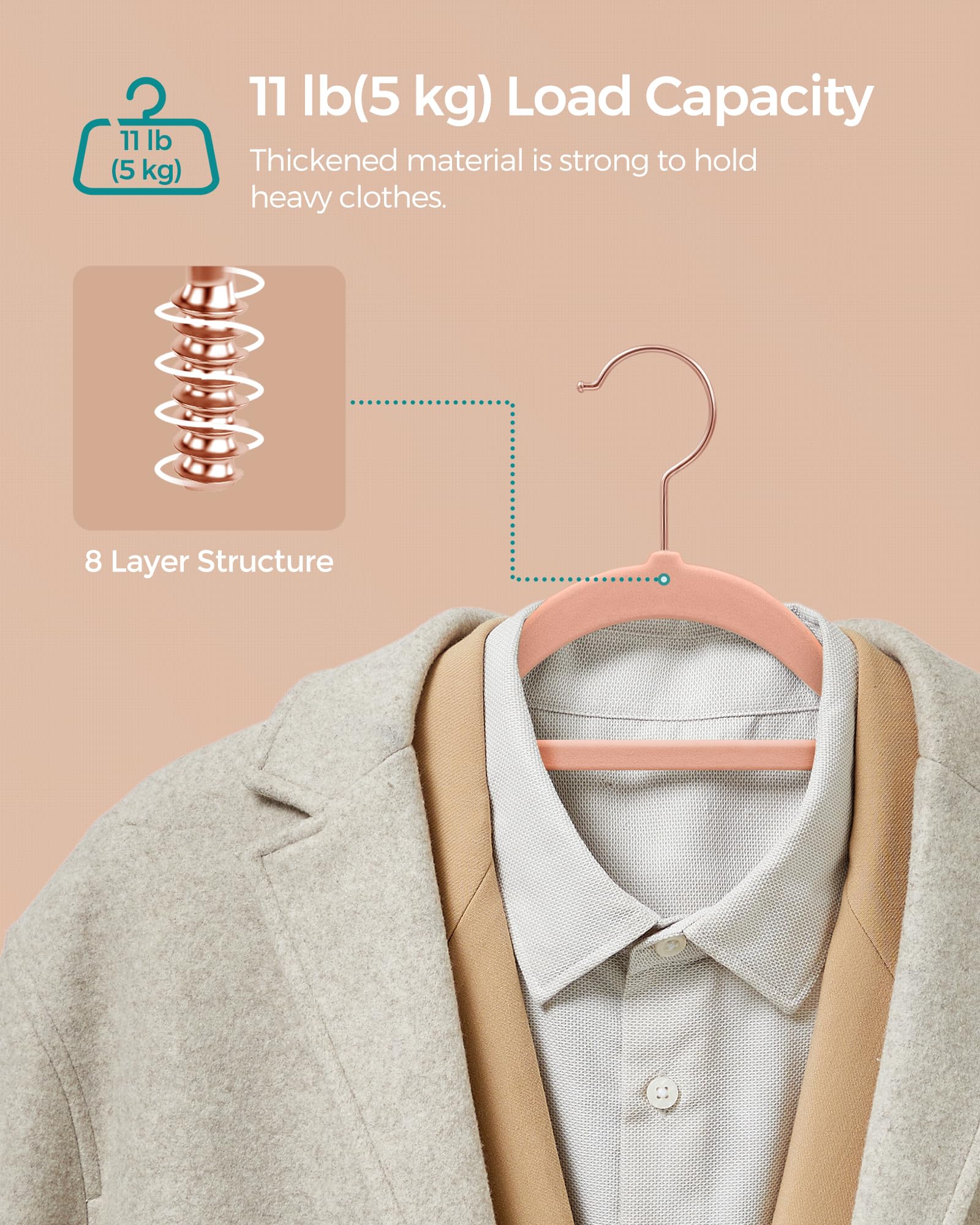 SONGMICS in-closet lifestyle shot maximizing wardrobe space and neatness benefit