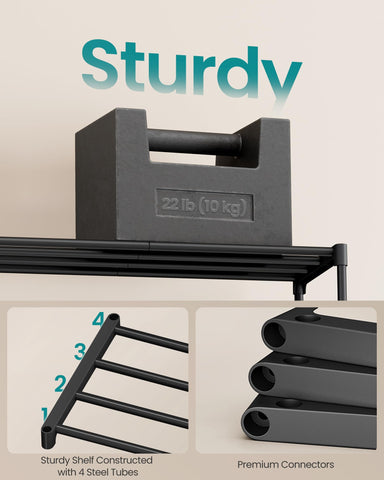 SONGMICS in an entryway scene showing tidy storage and space-saving