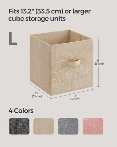 SONGMICS cube inserted in IKEA shelf illustrating perfect fit and tidy look