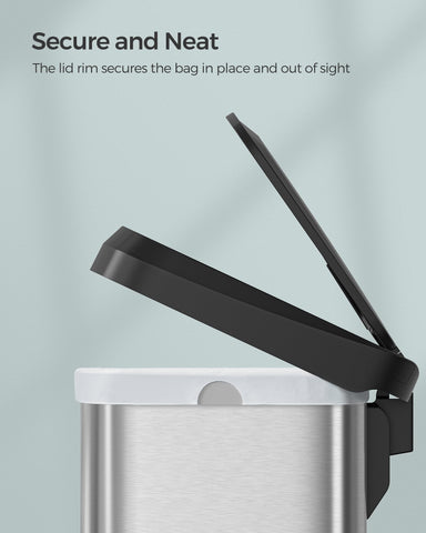 SONGMICS kitchen scene with can next to island illustrating everyday use benefits