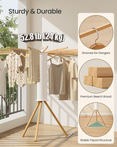 SONGMICS drying rack in balcony setting showing sun exposure and space-saving benefit