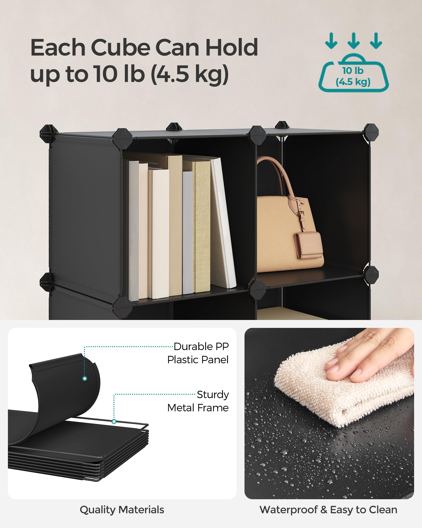 SONGMICS organizer in bedroom use storing clothes and accessories for space-saving benefit