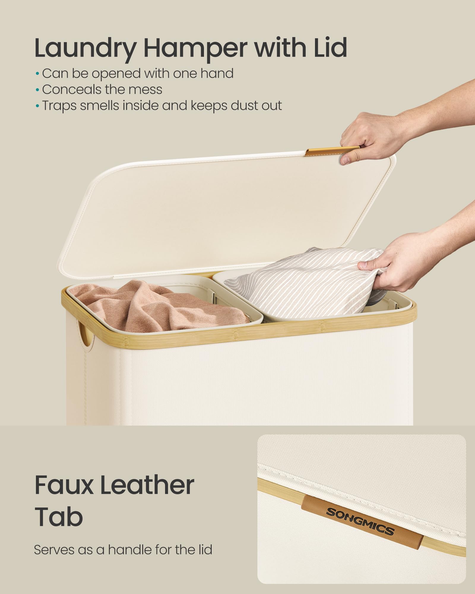 SONGMICS in-use carried to washer demonstrating convenient portability