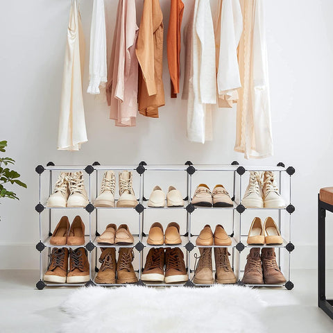 SONGMICS shoe rack in entryway showing clutter-free organization benefit