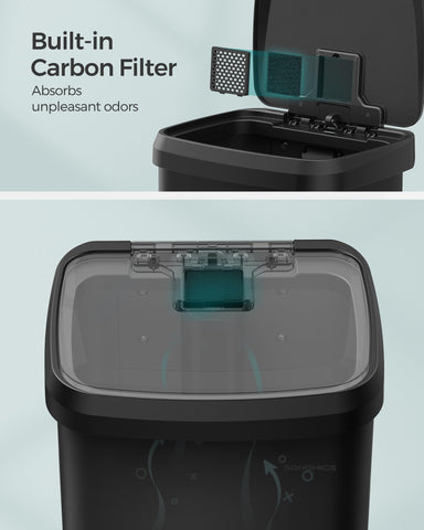 SONGMICS inner bucket with fitted bag showing easy liner replacement