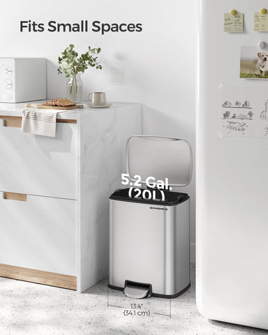SONGMICS removable inner bucket with handles for easy emptying