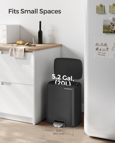 SONGMICS removable inner bucket with handles for quick emptying and easy cleaning