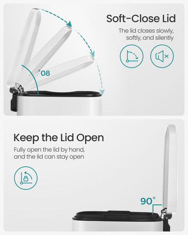 SONGMICS inner bucket open for quick removal and easy emptying benefit