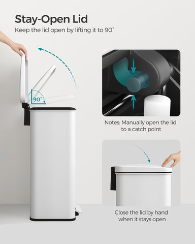 SONGMICS interior with lined bag benefit: demonstrates neat fit and easy bag removal