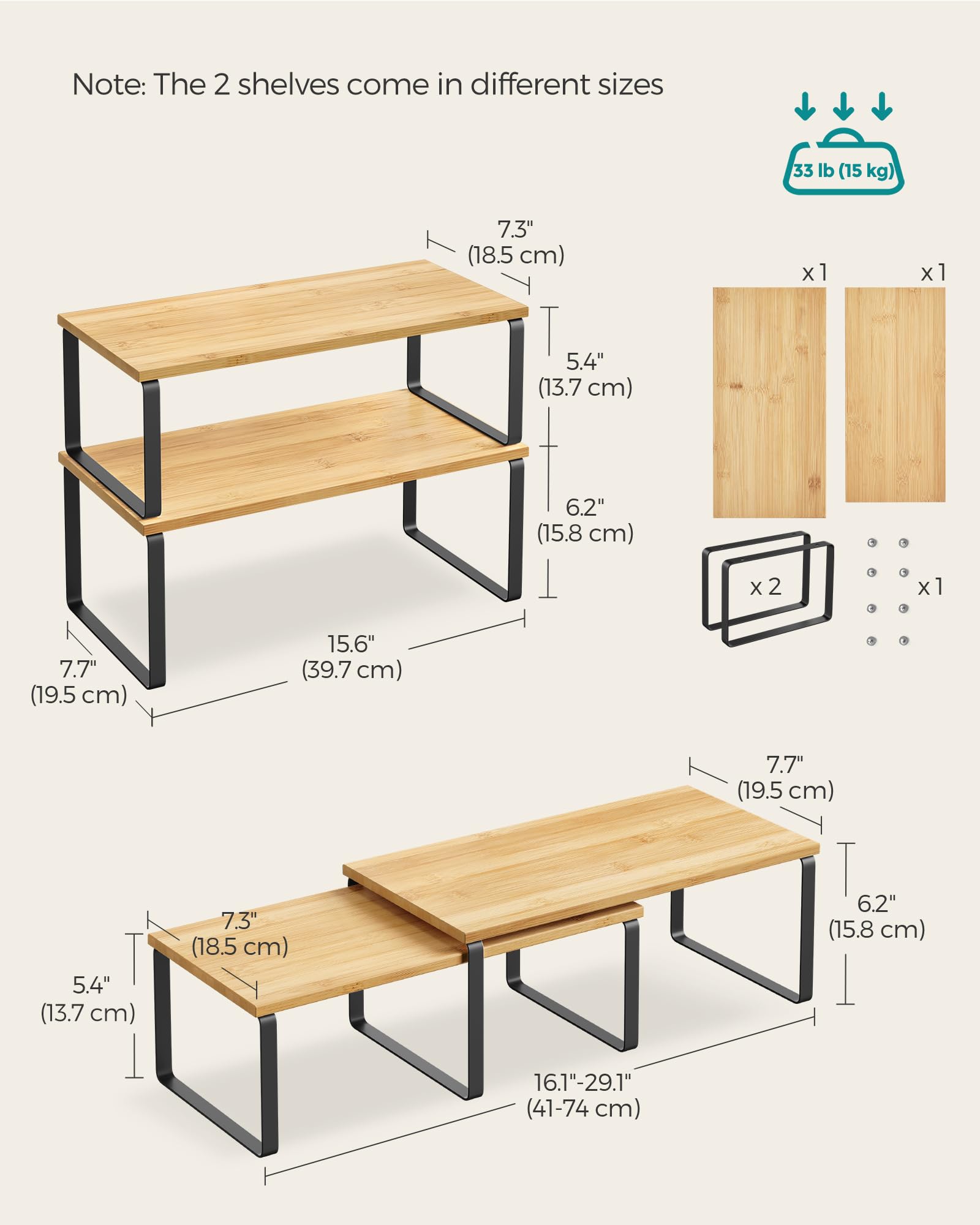 SONGMICS L-shaped arrangement using corner space to maximize storage