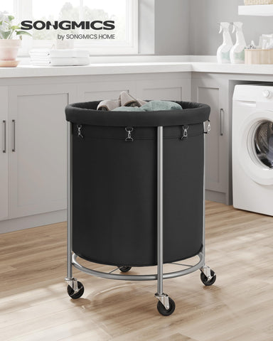 SONGMICS side angle displaying assembled steel frame and balanced silhouette for stability