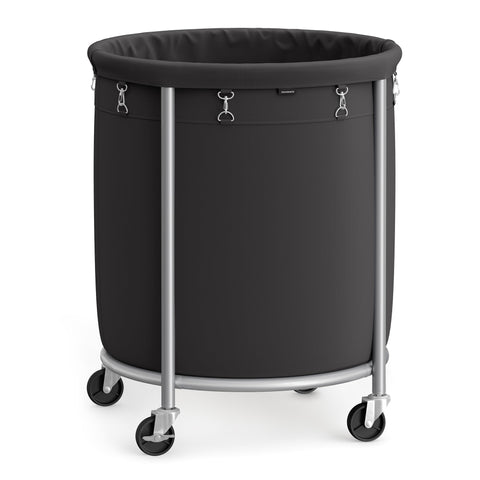 SONGMICS front view of full laundry basket showing large capacity and neat storage