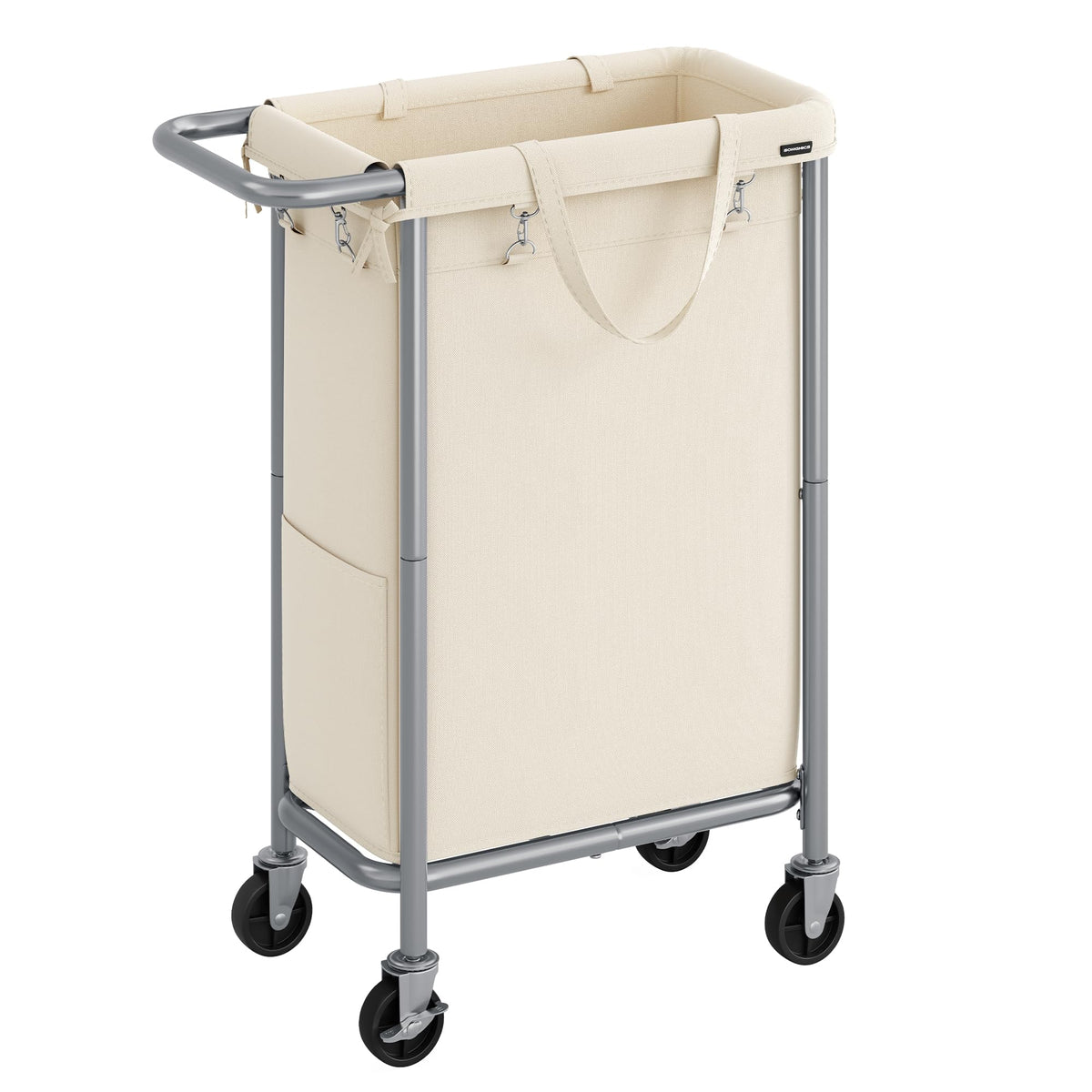 SONGMICS front view showing full-size basket and capacity benefit