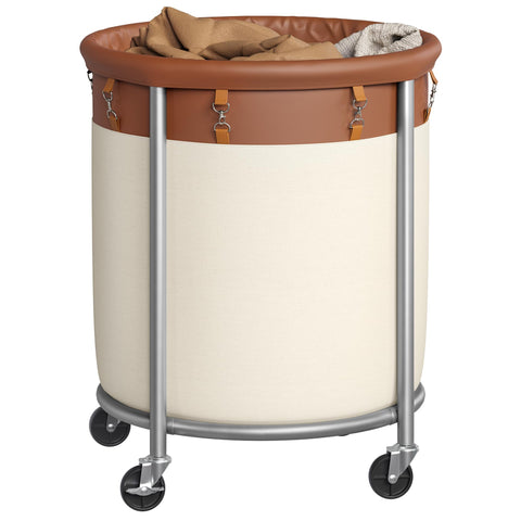 SONGMICS front view of laundry basket showing large 190L capacity benefit