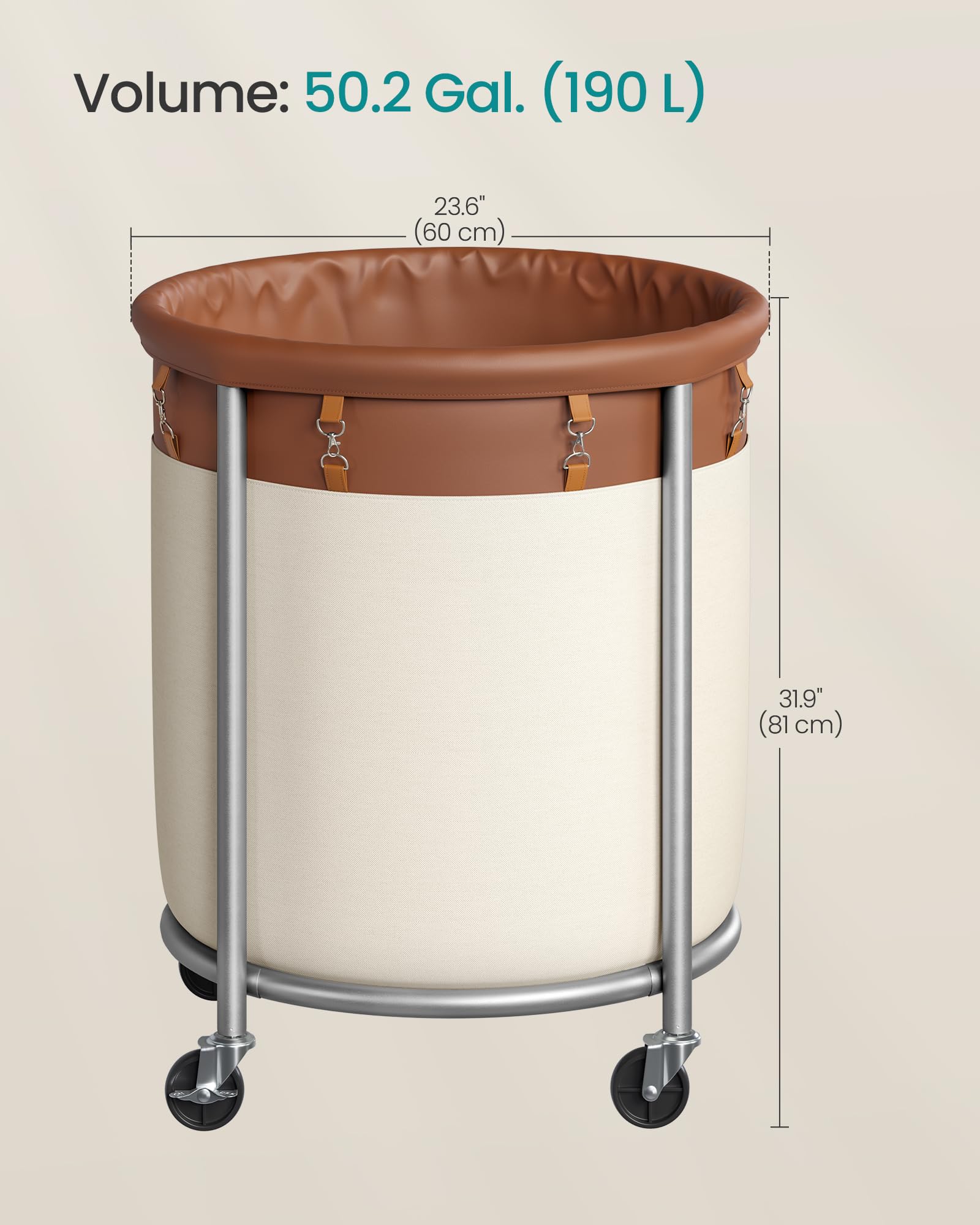 SONGMICS laundry basket in bedroom showing neat organization benefit