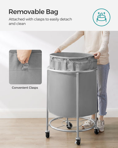 SONGMICS in a modern laundry room offering organized, mobile storage benefit