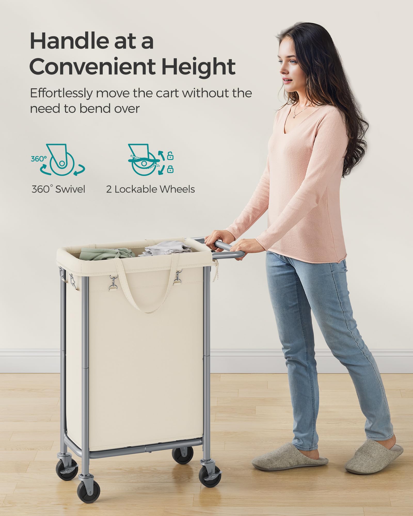 SONGMICS lifestyle shot in laundry room showing organized convenience