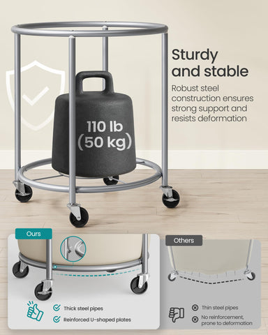 SONGMICS view of casters and locking brakes for easy mobility