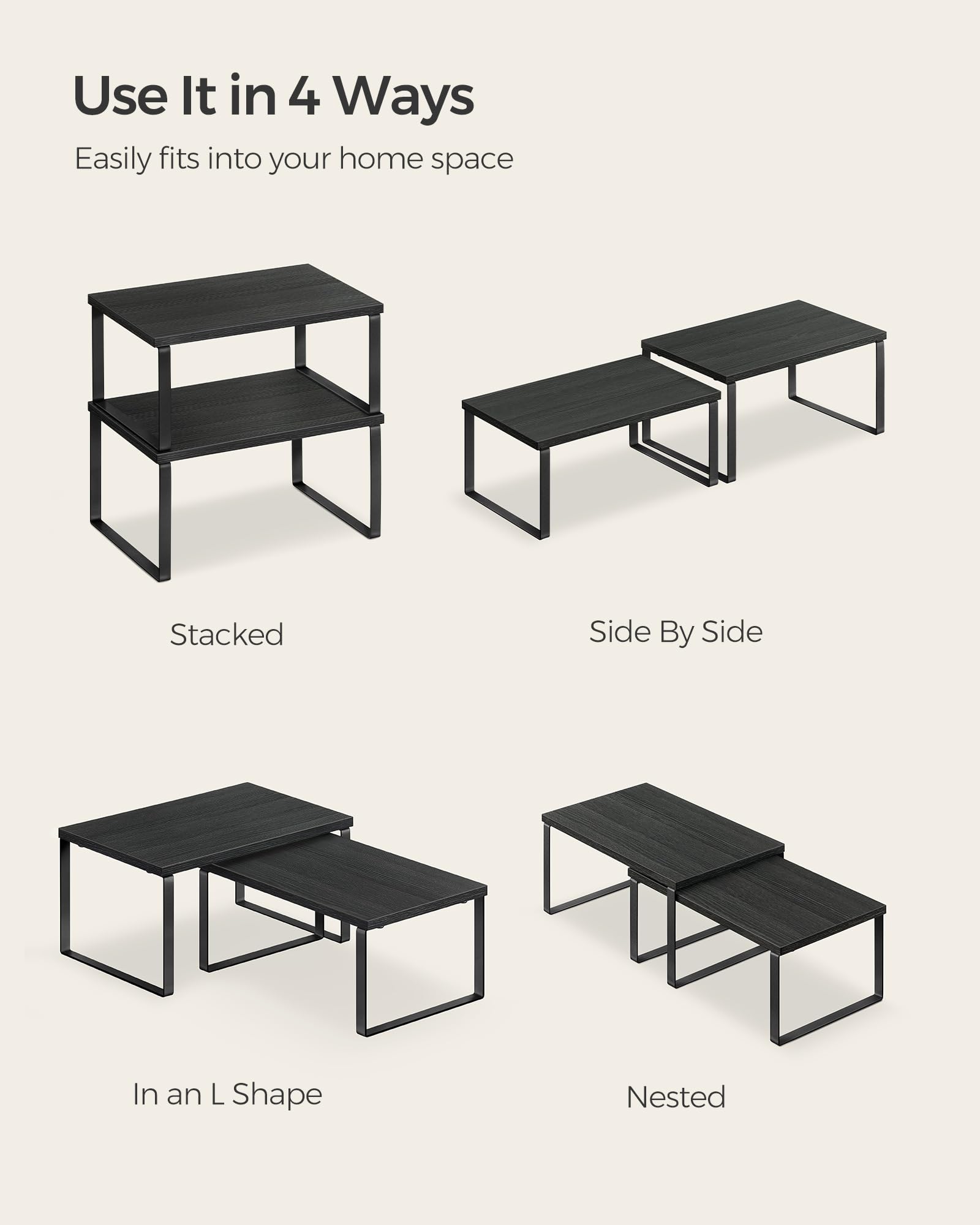 SONGMICS lifestyle kitchen display demonstrating modern look and versatile use