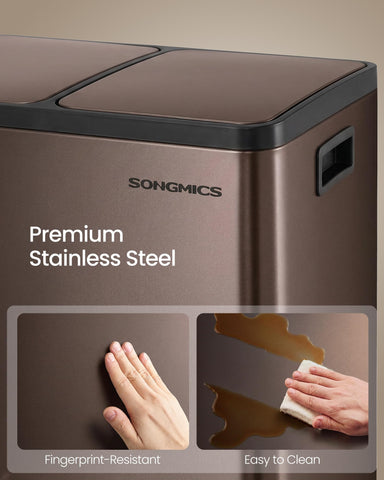 SONGMICS trash can placed in kitchen lifestyle scene for modern styling