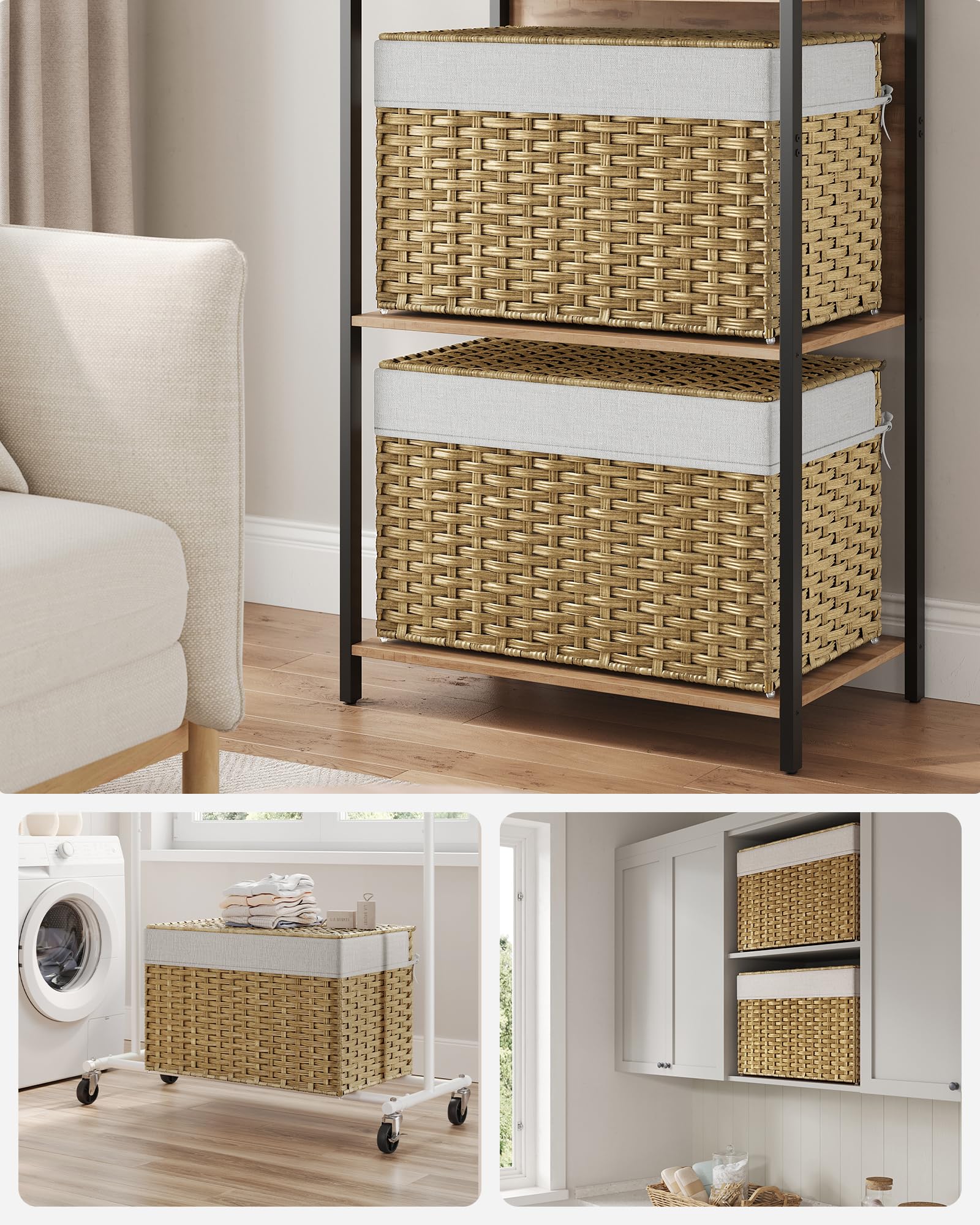SONGMICS interior with removable polycotton liner for easy washing benefit