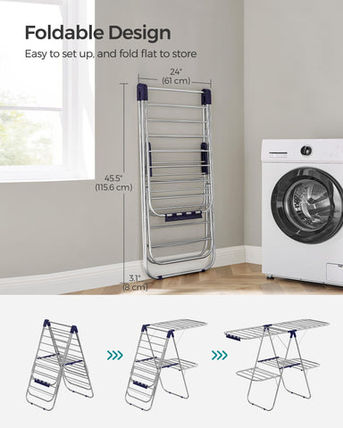 SONGMICS loaded with mixed laundry proving high-capacity, efficient air-drying